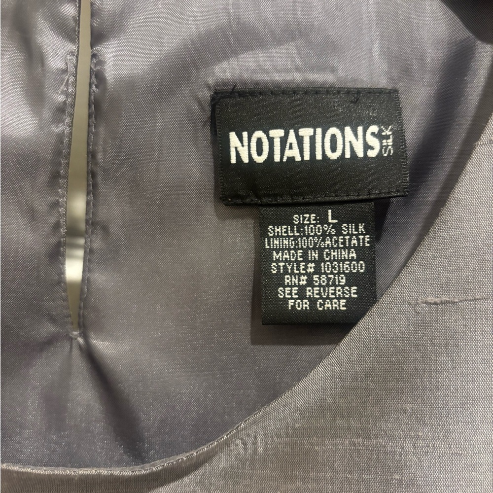 Notations 100% Silk Gray Women's Pants Set - Picture 15 of 16